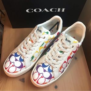 🌈 Coach Clip Low Top Sneaker In Rainbow Signature Canvas